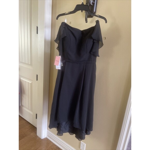 jjs house jet black dress size 14 has 39.5 Bust And 32.5 Waist - Picture 1 of 16